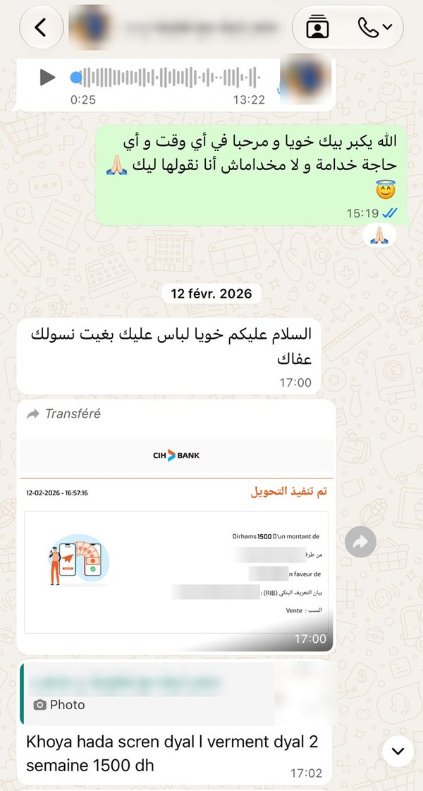 Témoignage client 2 : conversation WhatsApp