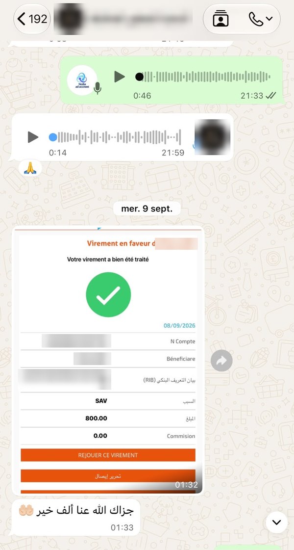 Témoignage client 3 : conversation WhatsApp